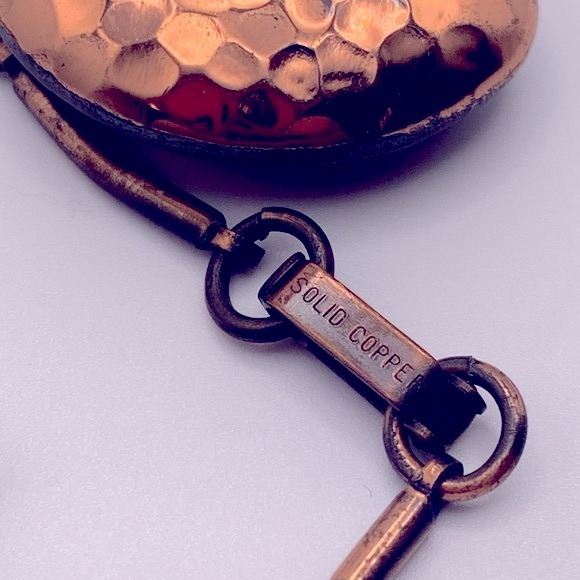 💝 Vintage Solid Copper Modernist Necklace - Picture 4 of 6